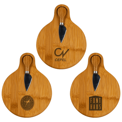 Small Bamboo Cutting Board with Cheese Knife