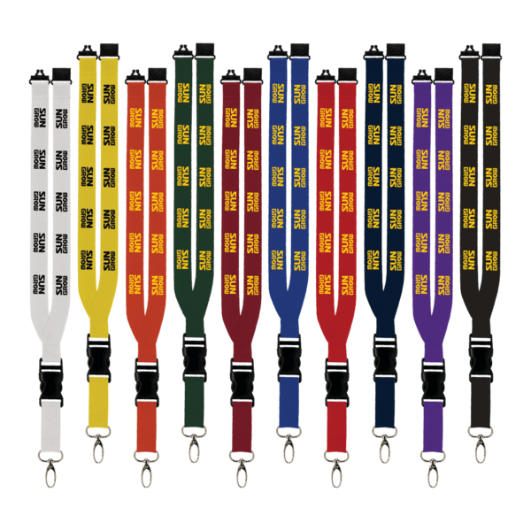 Maverick 1" Polyester Lanyard w/ Slide Buckle Release, Silver Metal Oval & Convenience Release