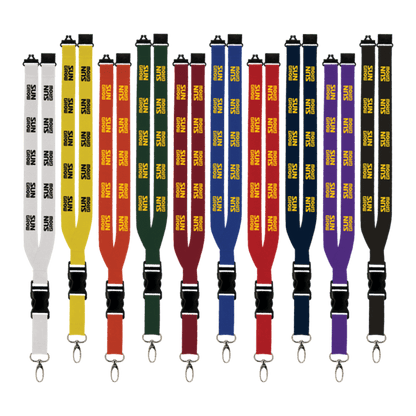 Maverick 1" Polyester Lanyard w/ Slide Buckle Release, Silver Metal Oval & Convenience Release