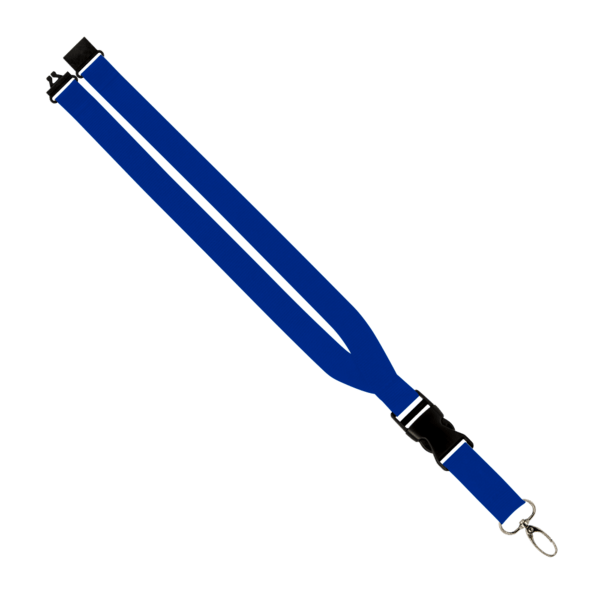 Maverick 1" Polyester Lanyard w/ Slide Buckle Release, Silver Metal Oval & Convenience Release