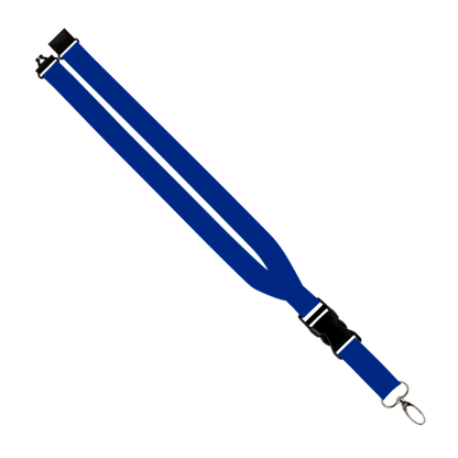 Maverick 1" Polyester Lanyard w/ Slide Buckle Release, Silver Metal Oval & Convenience Release