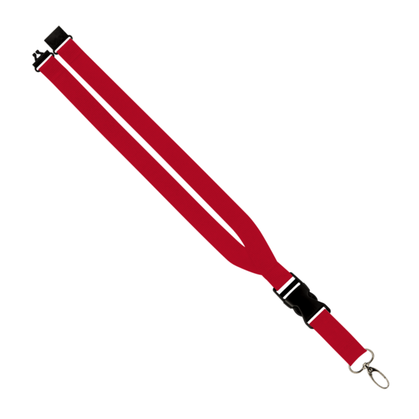 Maverick 1" Polyester Lanyard w/ Slide Buckle Release, Silver Metal Oval & Convenience Release