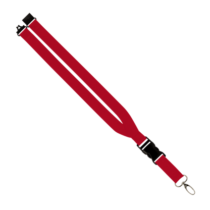 Maverick 1" Polyester Lanyard w/ Slide Buckle Release, Silver Metal Oval & Convenience Release