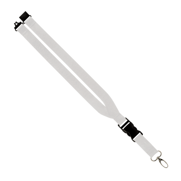 Maverick 1" Polyester Lanyard w/ Slide Buckle Release, Silver Metal Oval & Convenience Release