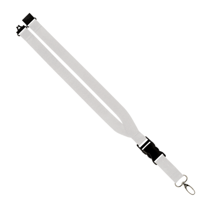 Maverick 1" Polyester Lanyard w/ Slide Buckle Release, Silver Metal Oval & Convenience Release