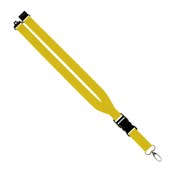 Maverick 1" Polyester Lanyard w/ Slide Buckle Release, Silver Metal Oval & Convenience Release