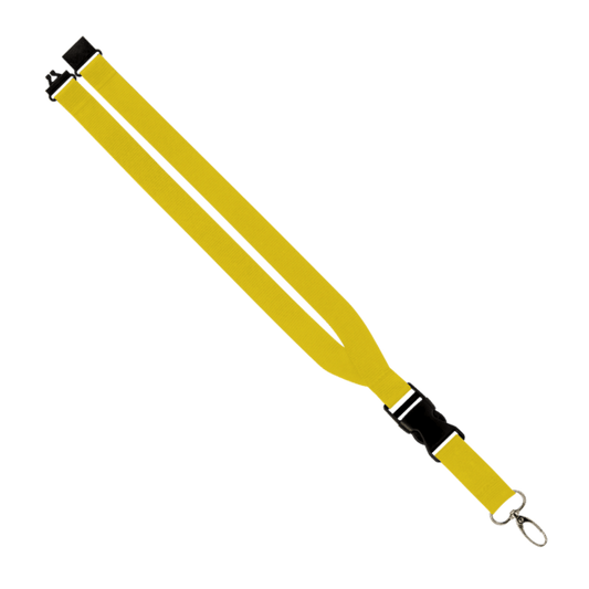 Maverick 1" Polyester Lanyard w/ Slide Buckle Release, Silver Metal Oval & Convenience Release