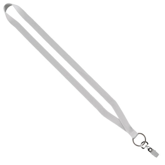1/2" Polyester Lanyard with Sewn Metal Bulldog Clip