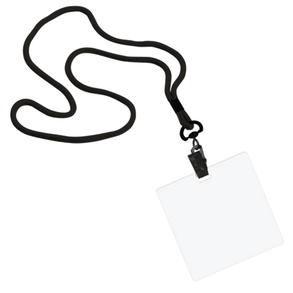 1/8" Polyester Cord Lanyard with Bulldog Clip and 3 1/2"x3 1/2" ID Badge