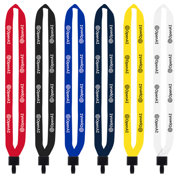 3/4" Polyester Lanyard with Non-Swivel Plastic Hook
