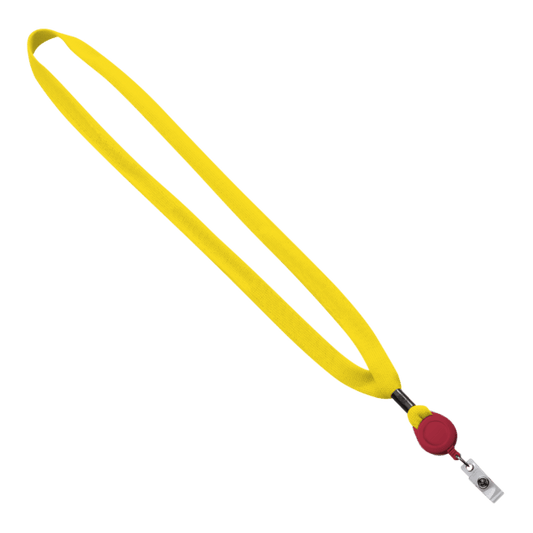 5/8" New Polyester "Shoelace" Lanyard with Retractable Badge Reel