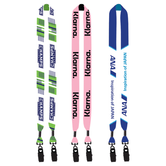 1" Double Ended Dye-Sublimated Lanyard with Metal Crimp & Metal Bulldog Clip