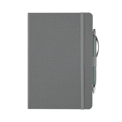 Crosshatch PU Notebook With Pen