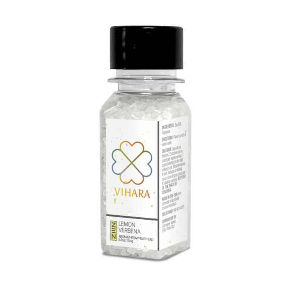 2 oz. Lemon Verbena Bath Salts in Tall Square Jar