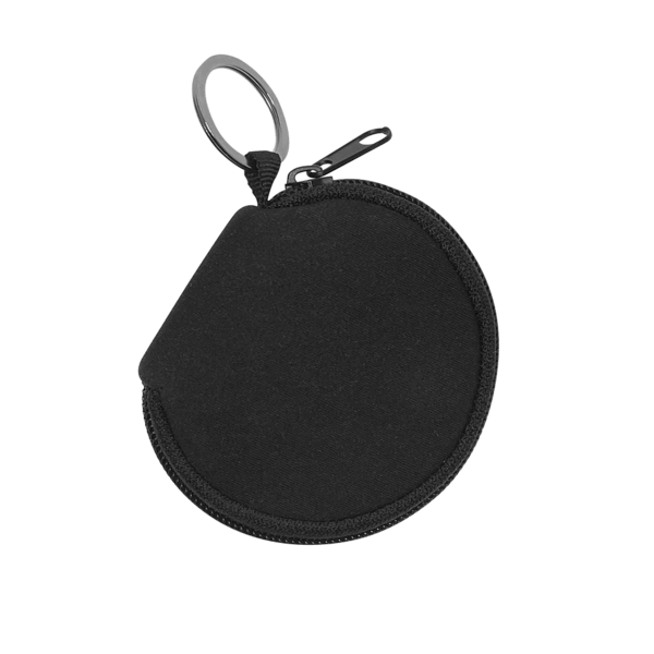 Neoprene Zipper Pouch Keychain with Silver Split-Ring