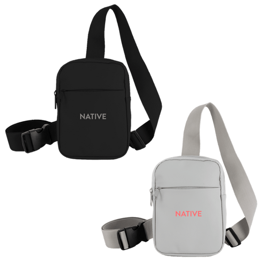 Black Crosscut Recycled PU Crossbody Bag