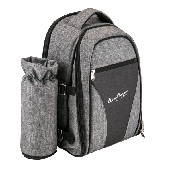 Wine & Picnic Cooler Backpack for Four + Fleece Blanket