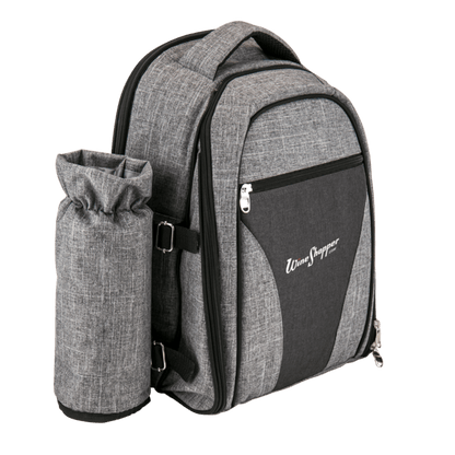 Wine & Picnic Cooler Backpack for Four + Fleece Blanket