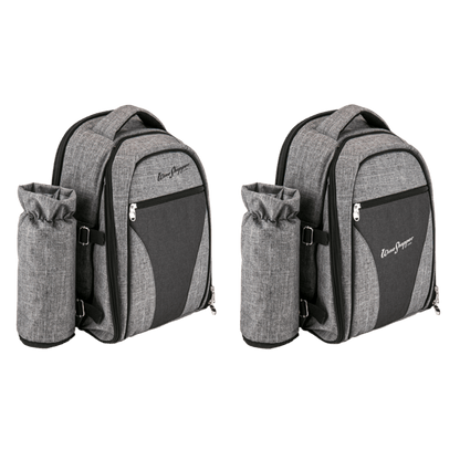 Wine & Picnic Cooler Backpack for Four + Fleece Blanket