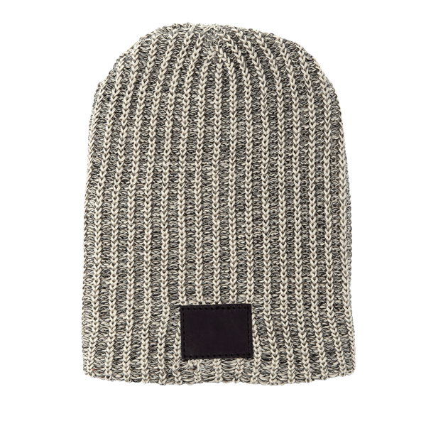 Haberdasher Knit Beanie with Leather Patch