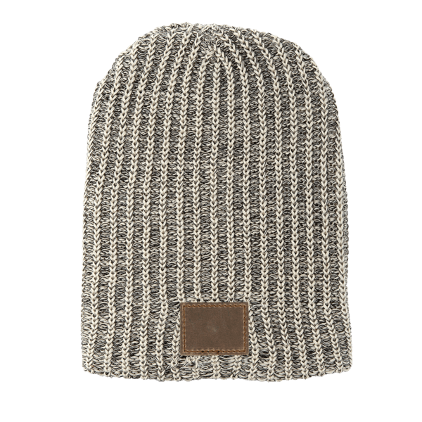 Haberdasher Knit Beanie with Leather Patch