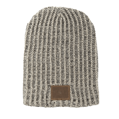 Haberdasher Knit Beanie with Leather Patch