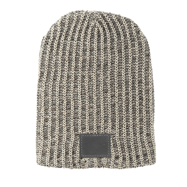 Haberdasher Knit Beanie with Leather Patch