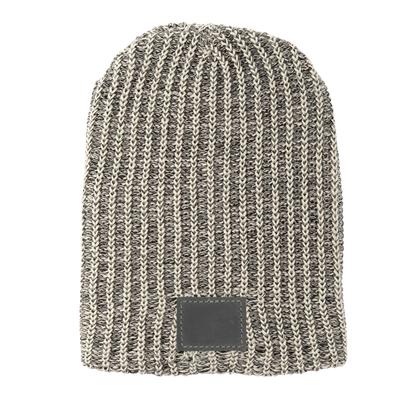Haberdasher Knit Beanie with Leather Patch