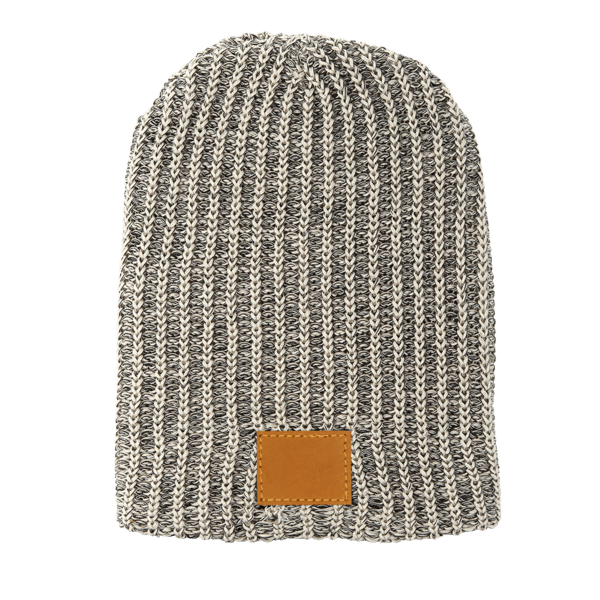 Haberdasher Knit Beanie with Leather Patch