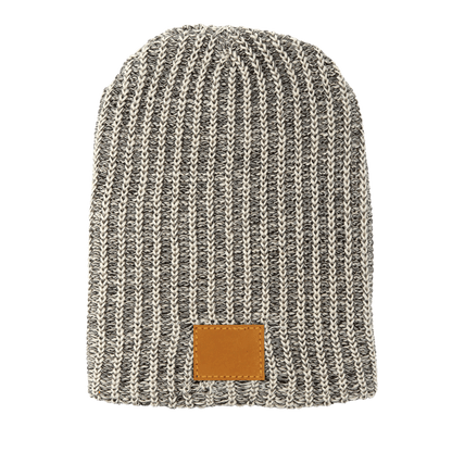 Haberdasher Knit Beanie with Leather Patch