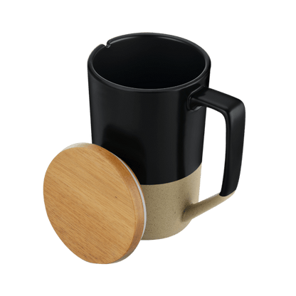 Rochester 15oz Two-Tone Ceramic Mug w/Wood Lid