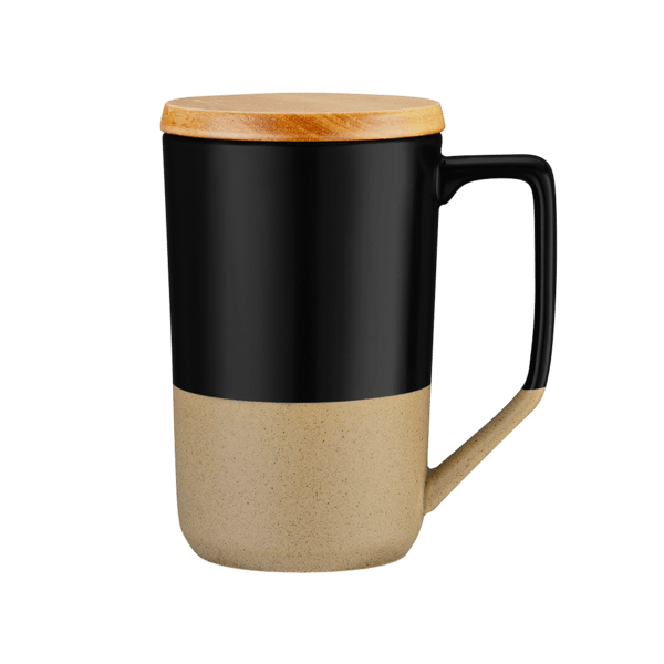 Rochester 15oz Two-Tone Ceramic Mug w/Wood Lid