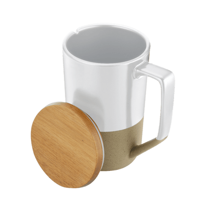 Rochester 15oz Two-Tone Ceramic Mug w/Wood Lid