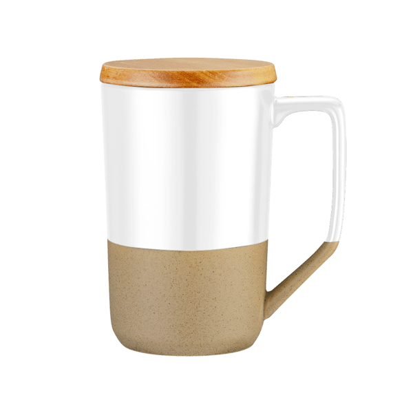 Rochester 15oz Two-Tone Ceramic Mug w/Wood Lid