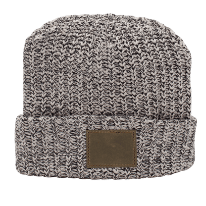 Milliner Cuffed Knit Beanie with Leather Patch