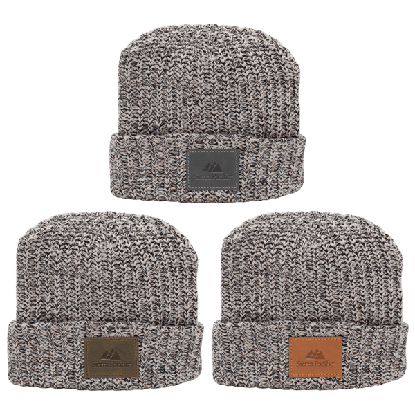 Milliner Cuffed Knit Beanie with Leather Patch