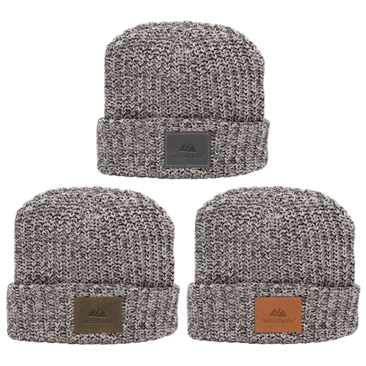 Milliner Cuffed Knit Beanie with Leather Patch
