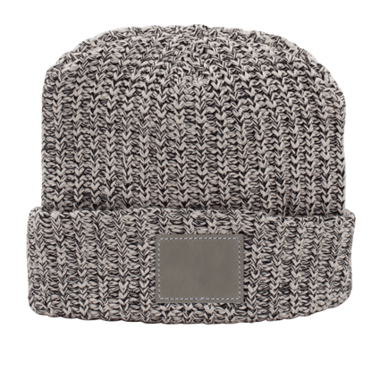 Milliner Cuffed Knit Beanie with Leather Patch
