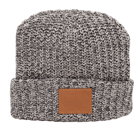 Milliner Cuffed Knit Beanie with Leather Patch