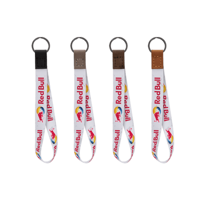 Dye Sublimated Keychain with Leather Accent