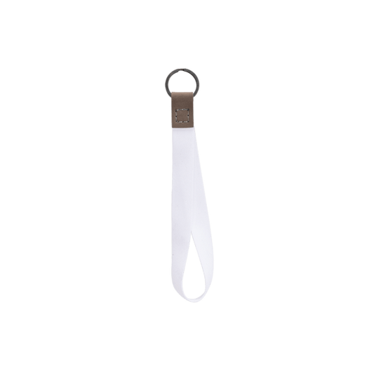 Dye Sublimated Keychain with Leather Accent