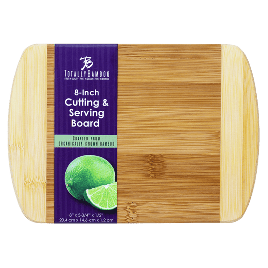 Two-Tone Bar 8" x 5-3/4" Bamboo Cutting Board