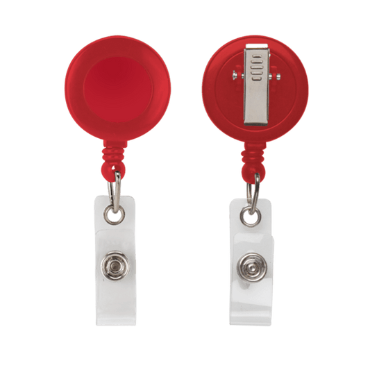 Retractable Zip Cord w/ Epoxy Dome & Vinyl Snap Attachment w/ Bulldog Clip
