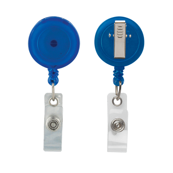 Retractable Zip Cord w/ Epoxy Dome & Vinyl Snap Attachment w/ Bulldog Clip