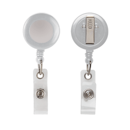 Retractable Zip Cord w/ Epoxy Dome & Vinyl Snap Attachment w/ Bulldog Clip