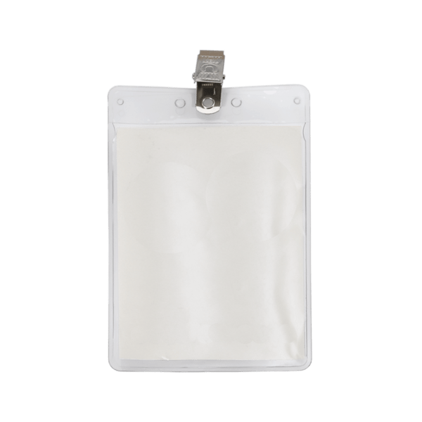 3" x 4" Blank Vertical Vinyl Pouch with Bulldog Clip