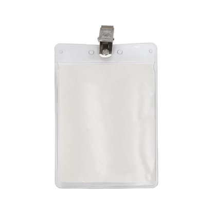 3" x 4" Blank Vertical Vinyl Pouch with Bulldog Clip