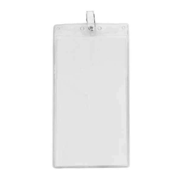 4" x 8" Blank Oversized Vertical Vinyl Pouch with Bulldog Clip