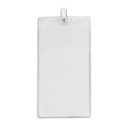 4" x 8" Blank Oversized Vertical Vinyl Pouch with Bulldog Clip