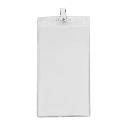 4" x 8" Blank Oversized Vertical Vinyl Pouch with Bulldog Clip
